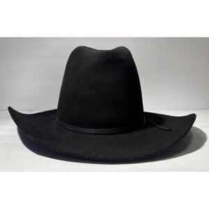 Vintage Stetson "Big Basin" 4X Beaver Western Hat Black Style WF2802 21.5"